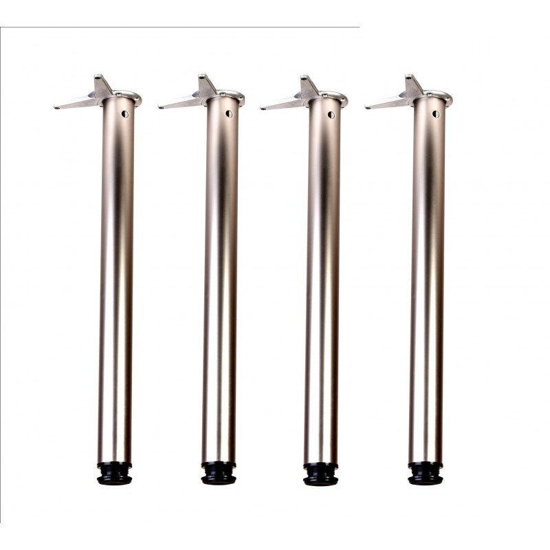 Jeu de 4 pieds Chrome 710x60mm