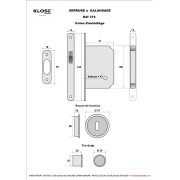 KIT SERRURE à GALANDAGE - A CONDAMNATION - COULEUR INOX -