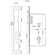 Serrure à Larder - Noire - Axe 50 mm - Epaisseur: 14 mm -